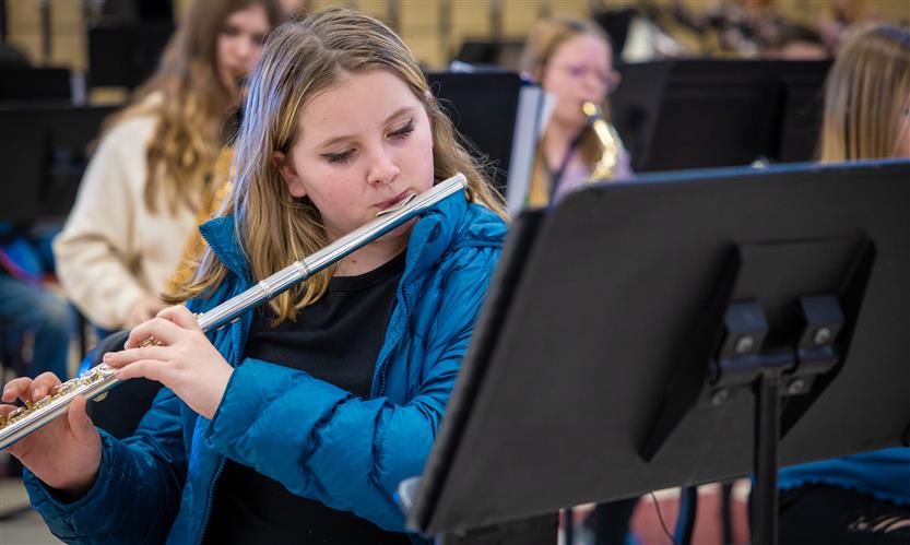 Students in a music class